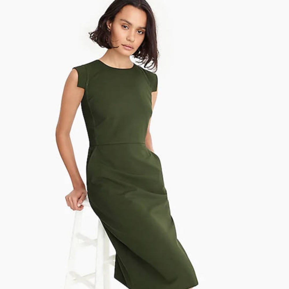 J. Crew Classic Green Midi Dress